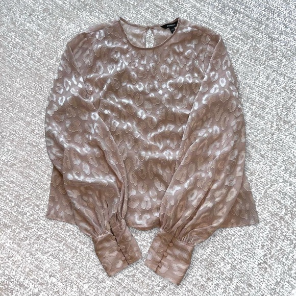 Express Pink Leopard Print Blouse XS - Picture 4 of 8